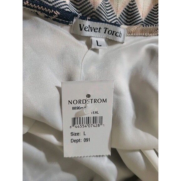 Velvet Torch Womens Shows L Fits M New Chevron Over The Knee Dress- Teal Multi - Picture 10 of 11